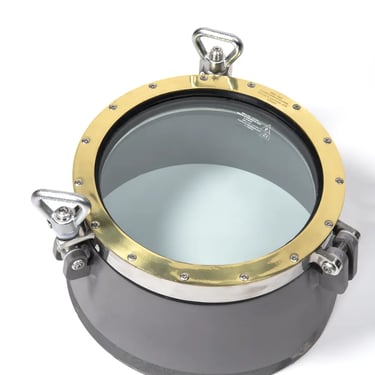 Hublot de bateau ouvrant inox et laiton 300 mm vue générale