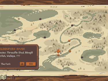 Map of available fishing areas