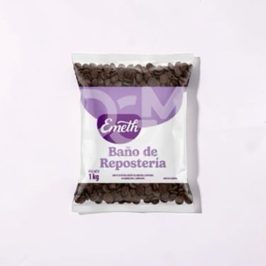 Una bolsa de 1 kg de chips para hornear de chocolate semidulce Emeth para la decoración de pasteles 