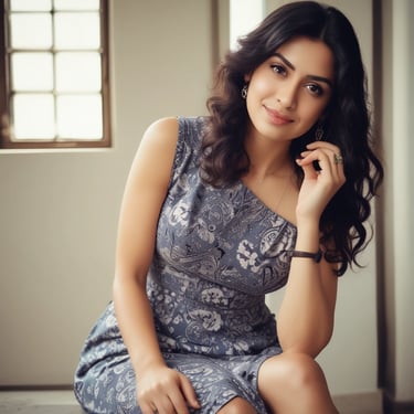 A serene clinic room with soft violet accents and natural light filtering through sheer curtains.