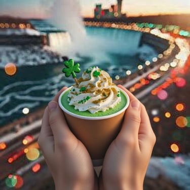 Niagara Falls illuminated green for St. Patrick's Day