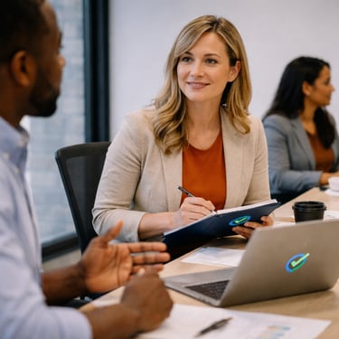 CheckConnect professional representing our client in a meeting