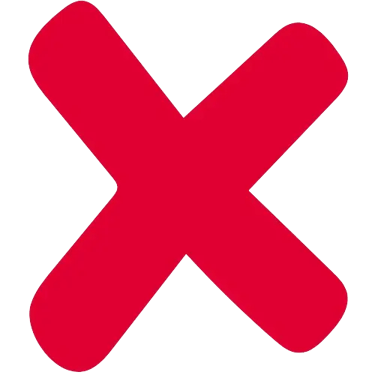 Perte de crédibilité - Icône d'une croix rouge.