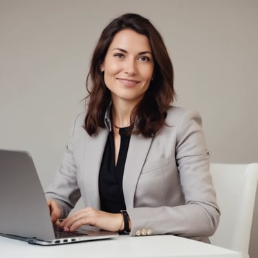 Portrait of a confident professional smiling in a modern office setting.