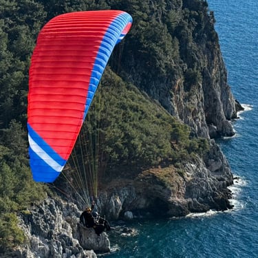  wefly tandem paraglider over sea