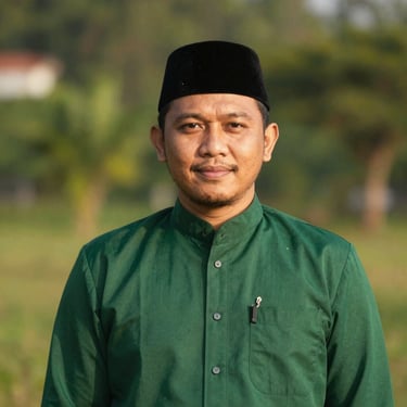 Portrait of a professional Indonesian Muslim man, neat attire, soft background, natural light