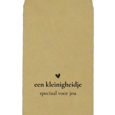 kraft cadeauzakjes om kleine geschenkjes, geld of cadeaukaarten te geven.