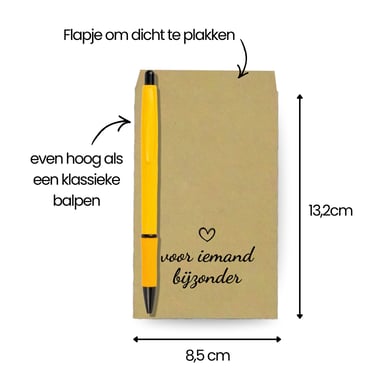 Kraft papieren geschenkzakjes met de tekst voor iemand bijzonder, 8,5 x 13,2 cm