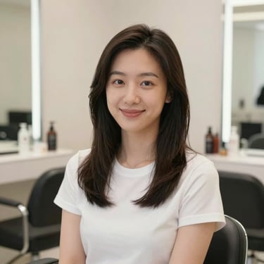 woman wearing black crew-neck shirt