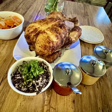 Las Brasas restaurant whole roast chicken family dinner