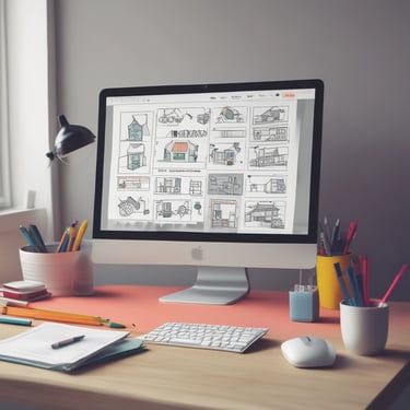 A friendly team of web designers collaborating in a cozy office in Toulouse.