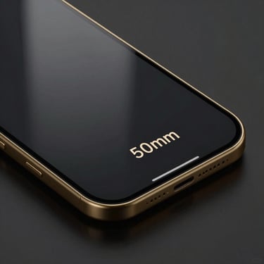 Clean minimalist mobile interface mockups displayed on a dark glass screen, sleek gold accent lines, elegant typography, soft ambient reflections.
