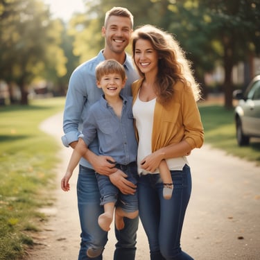 A serene portrait of a woman smiling gently, symbolizing trust and clarity.