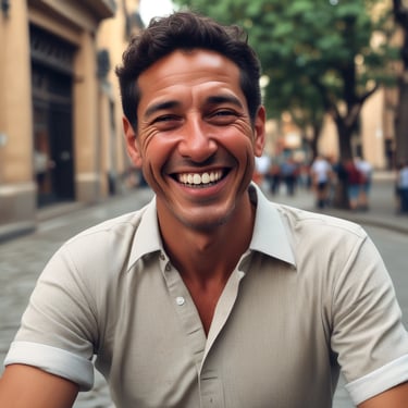 A serene portrait of a woman smiling gently, symbolizing trust and clarity.