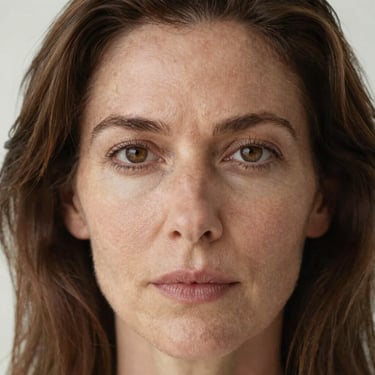 A serene mother gently holding her newborn in a softly lit room with natural elements.