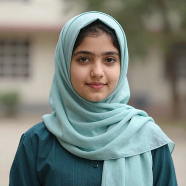 Portrait of a Pakistani girl with a soft background, reflecting elegance and warmth.