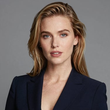 A satisfied aerospace engineer shaking hands with an Eastern Stone representative in a warehouse filled with aircraft parts.