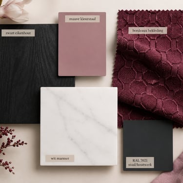 Styling moodboard voor kleuradvies, interieur en verfkeuze