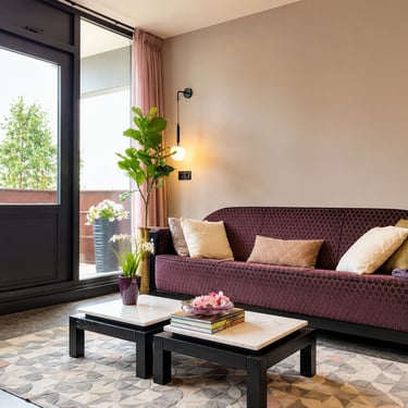 Interieurproject met kleuradvies voor een tijdloze woonstijl in mauve kleur