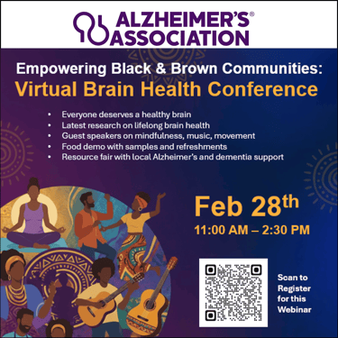 Wellness event flyer designed for Alzheimer's Association community programming.