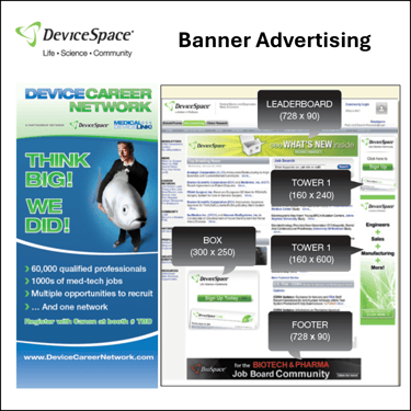 Banner advertisement series created for DeviceSpace tradeshow locations.