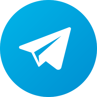 White paper plane icon inside a blue circle representing the Telegram messenger app logo.