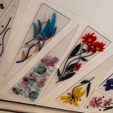 Fused glass plant stakes