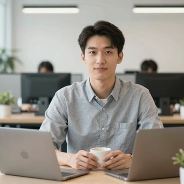 A confident business professional shaking hands with a Sharaf Global Trading representative in a modern office.