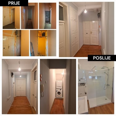Renovacija stana Zagreb - prije i poslije, podovi, zidovi