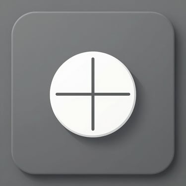Flat minimalist vector icon of a clean white pill on a solid space gray rounded square background, high contrast, clean lines, no text