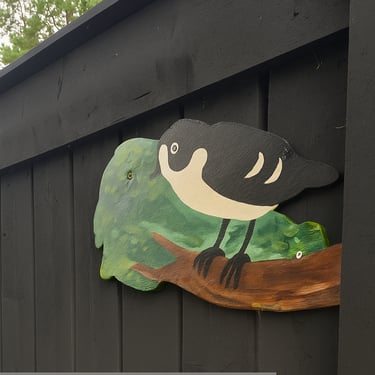 a raw wood fence painted with mate black barn paint