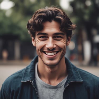 Smiling customer standing beside a freshly cleaned driveway on a sunny Gold Coast day.