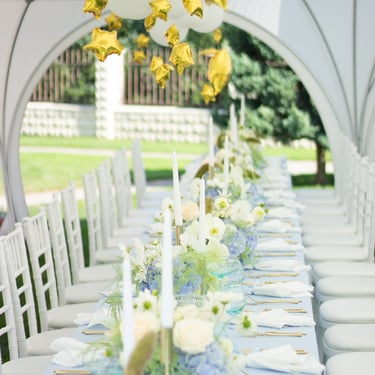 krikštynų dekoras mažasis princas žvaigždės debesys mėlyna žydra