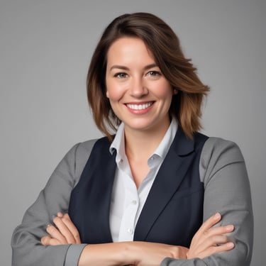 Portrait of a smiling woman in a modern office setting