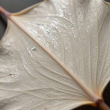 Extreme close-up of pale sycamore veneer with shimmering curly figure, dramatic side lighting