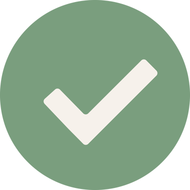 a green circle with a check mark mark on it