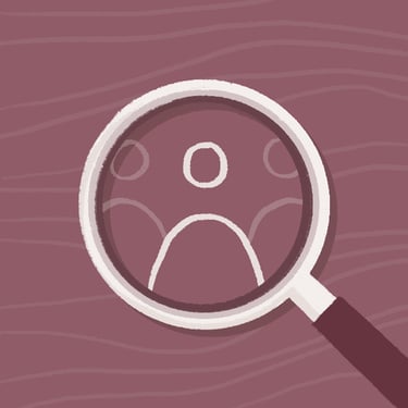 Illustration of a magnifying glass "identifying cohort"