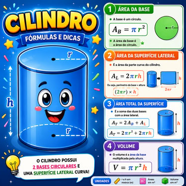 Matematic: Volume e área do cilindro.