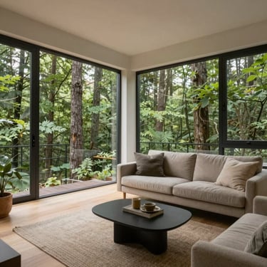 A smiling woman wearing elegant faux earrings, standing in natural sunlight.