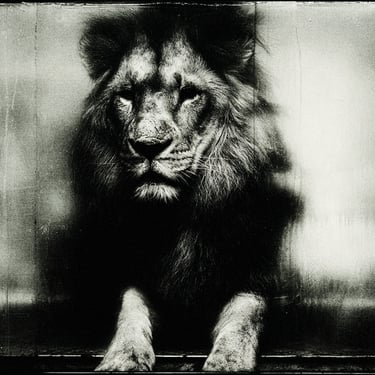 animals-australia_lion4 — Photographie N&B tirage unique 1/1 par Enzo Minardi