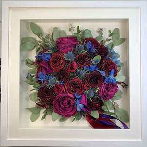 large size Birsdseye view preserved wedding bouquet