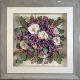 medium size Birsdseye view preserved wedding bouquet
