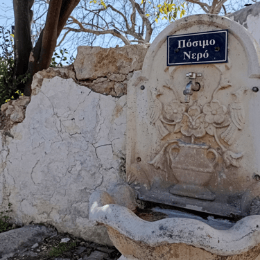Traditional water fountain spring in Alagni Village, Crete