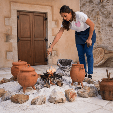 Minoan cooking class in Crete, learning traditional Cretan recipes