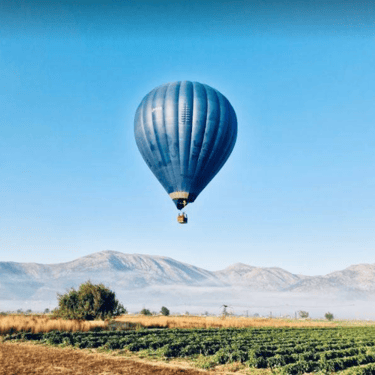 Hot air balloon ride over the scenic Lasithi Plateau in Crete