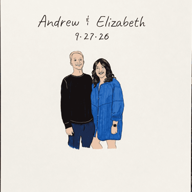Andrew & Elizabeth Guestbook Drawing, 18x24 inches