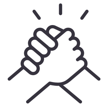 2 hands Together showing support