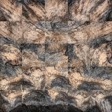 Abstract photographic collage with rock textures and natural layered patterns
