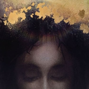 Faith inspired artwork Son of God by Martin Osner, portrait of Christ with golden tones symbolising divinity