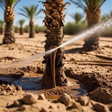 Spray LNC using a sprinkler or irrigation system.